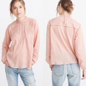 Abercrombie & Fitch Lace Mock Neck Blouse